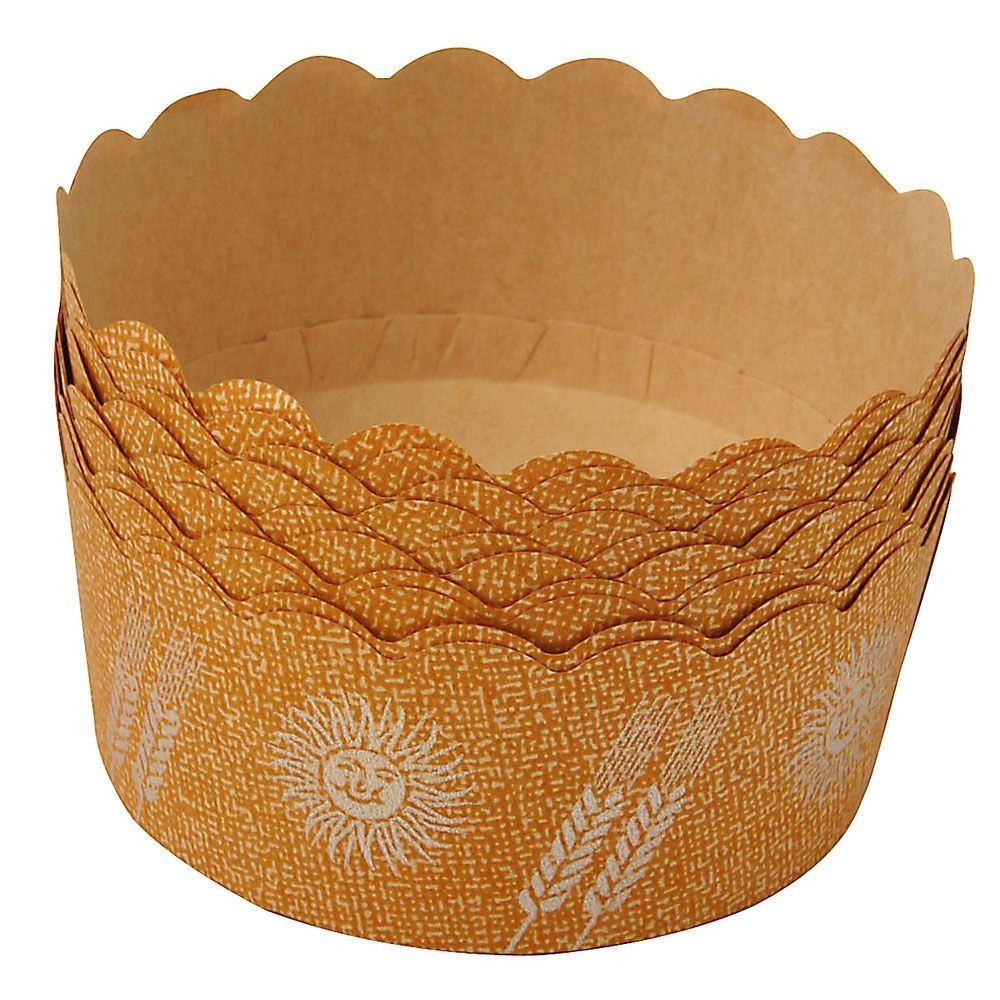 紙器　ベーキングカップ　太陽と麦　10枚　35Ｈ, 茶, 10枚入り