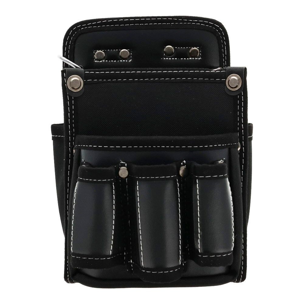 職人作　電工袋２段小型差付, 黒, 2段小型差付