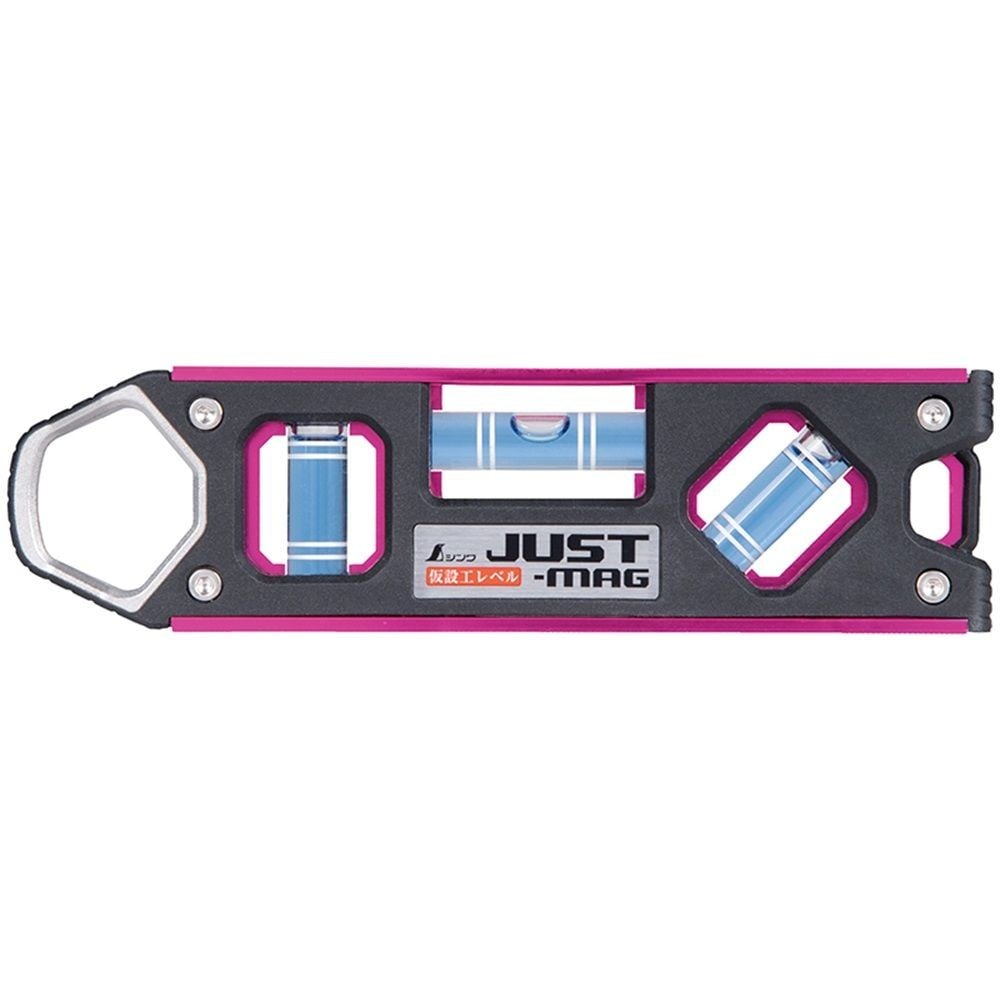 仮設工レベル JUST-MAG150mm ピンク マグネット付, 73415, 150mm