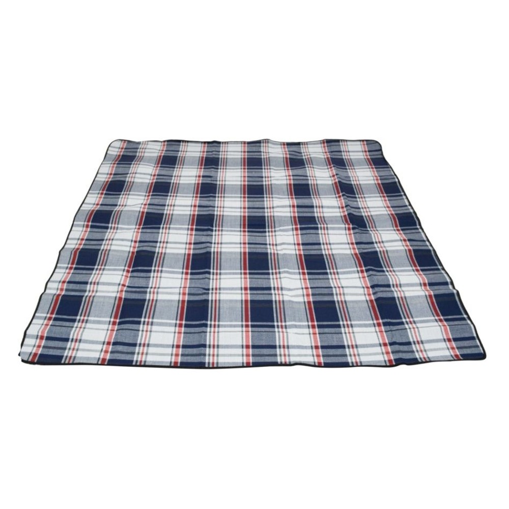 ●起毛　折りたたみレジャーシートＷチェック180×180ｃｍ, ネイビーチェック柄, 約770g