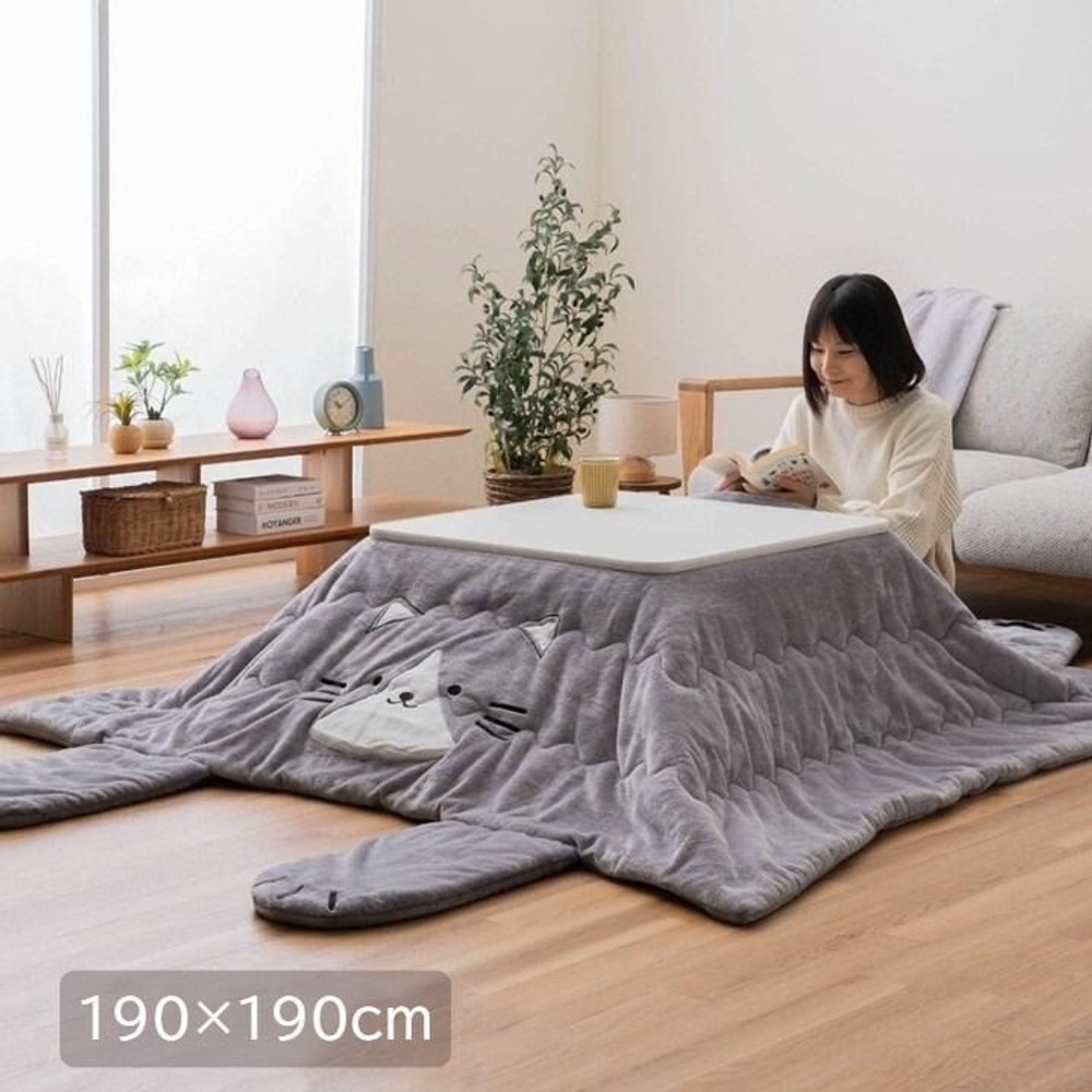 イケヒコ こたつ掛布団 ねこたつ グレー 190&times;190cm グレー 【メーカー直送・代引不可】, グレー, 190&times;190cm