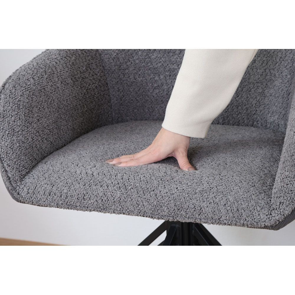 不二貿易 ダイニング回転チェア　ルナ　ＧＹ【メーカー直送・代引不可】, グレー, 幅580mm&times;奥行540mm&times;高さ830mm