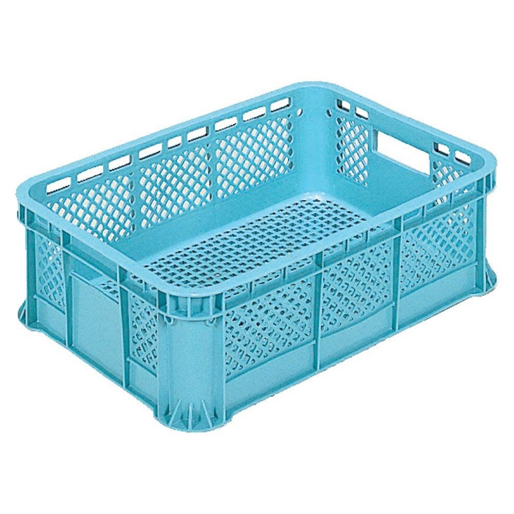 サンコー サンテナー B#42-4 底網目  ライトブルー 104014-00 &times;10個セット【メーカー直送・代引不可】【法人限定】, ライトブルー, 10P