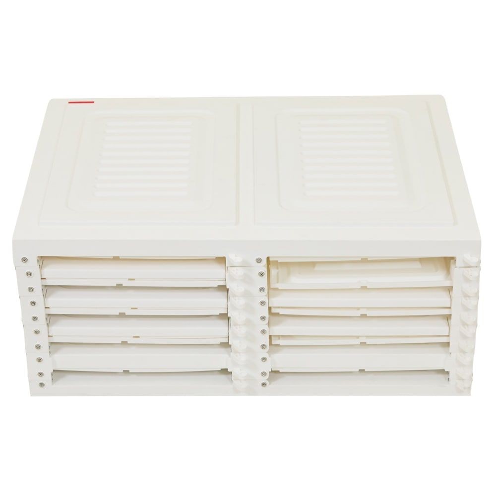 組立簡単　折りたたみワードローブ, ホワイト, 2列5段