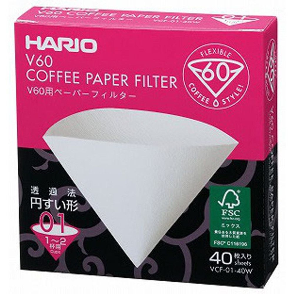 ハリオ　　Ｖ60ドリッパー　　01ペーパー白40Ｐ, その他カラー１, その他サイズ１