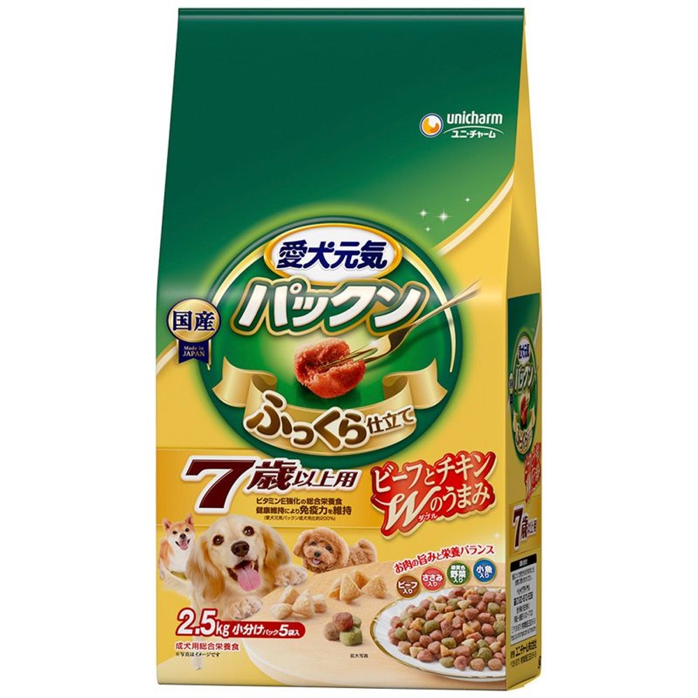 ユニチャーム　ゲインズパックン　7歳以上用　2．5ｋｇ, 7歳以上 ビーフ＆チキン, 2.5kg