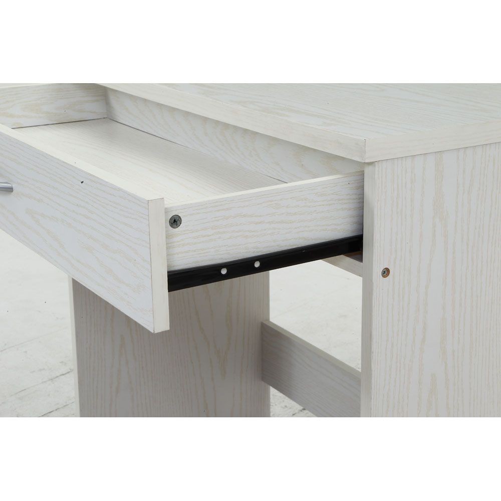 不二貿易 引き出し付きデスク　オークＷＨ【メーカー直送・代引不可】, ホワイト, 幅800mm&times;奥行415mm&times;高さ720mm