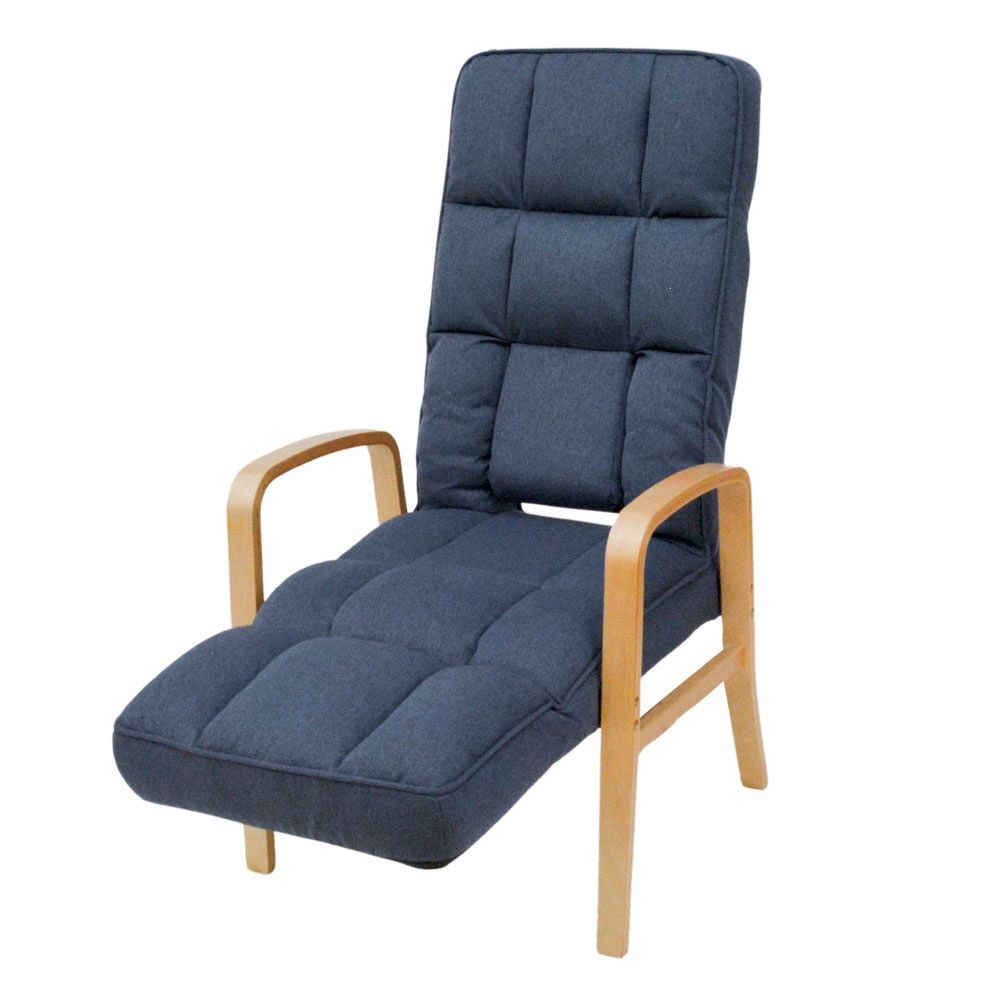 腰楽脚楽リラックスチェア, ネイビー, 幅910mm×奥行535mm×高さ380mm