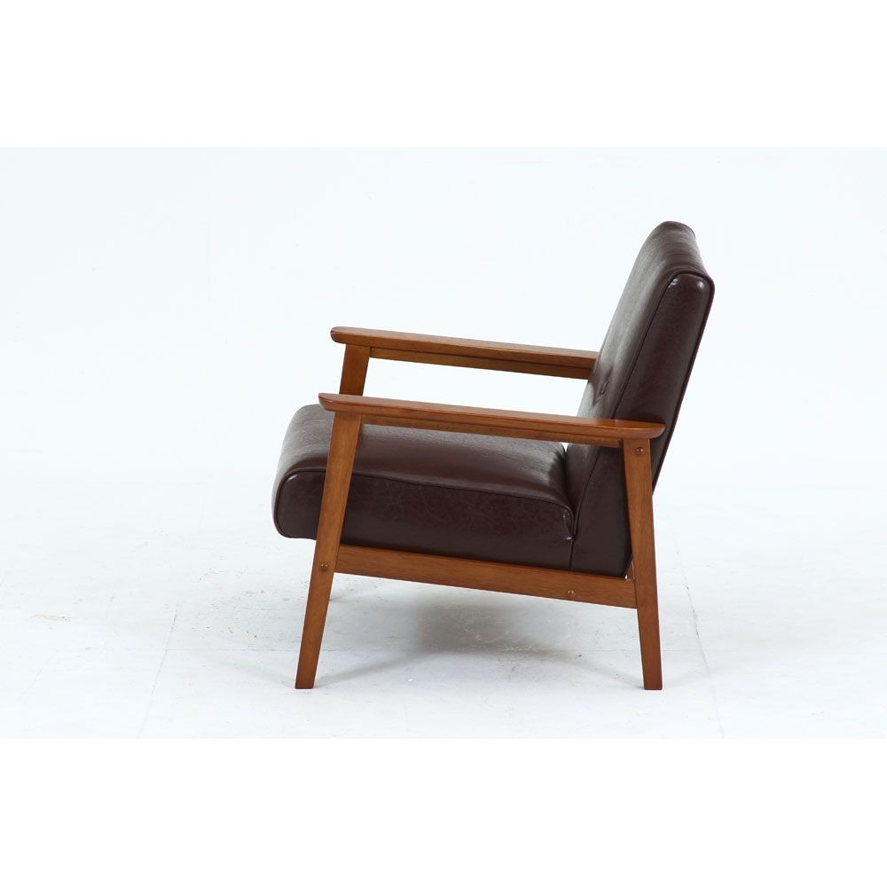 不二貿易 バイキャストＰＵソファ　ミート　１Ｐ　ＬＢＲ【メーカー直送・代引不可】, ライトブラウン, 幅640mm&times;奥行720mm&times;高さ700mm