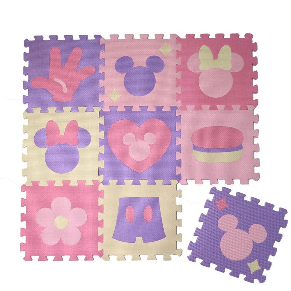つなげるパズルマット　9枚組　Ｖマカロン／ミッキー＆ミニー, Ｖマカロン, 9枚組