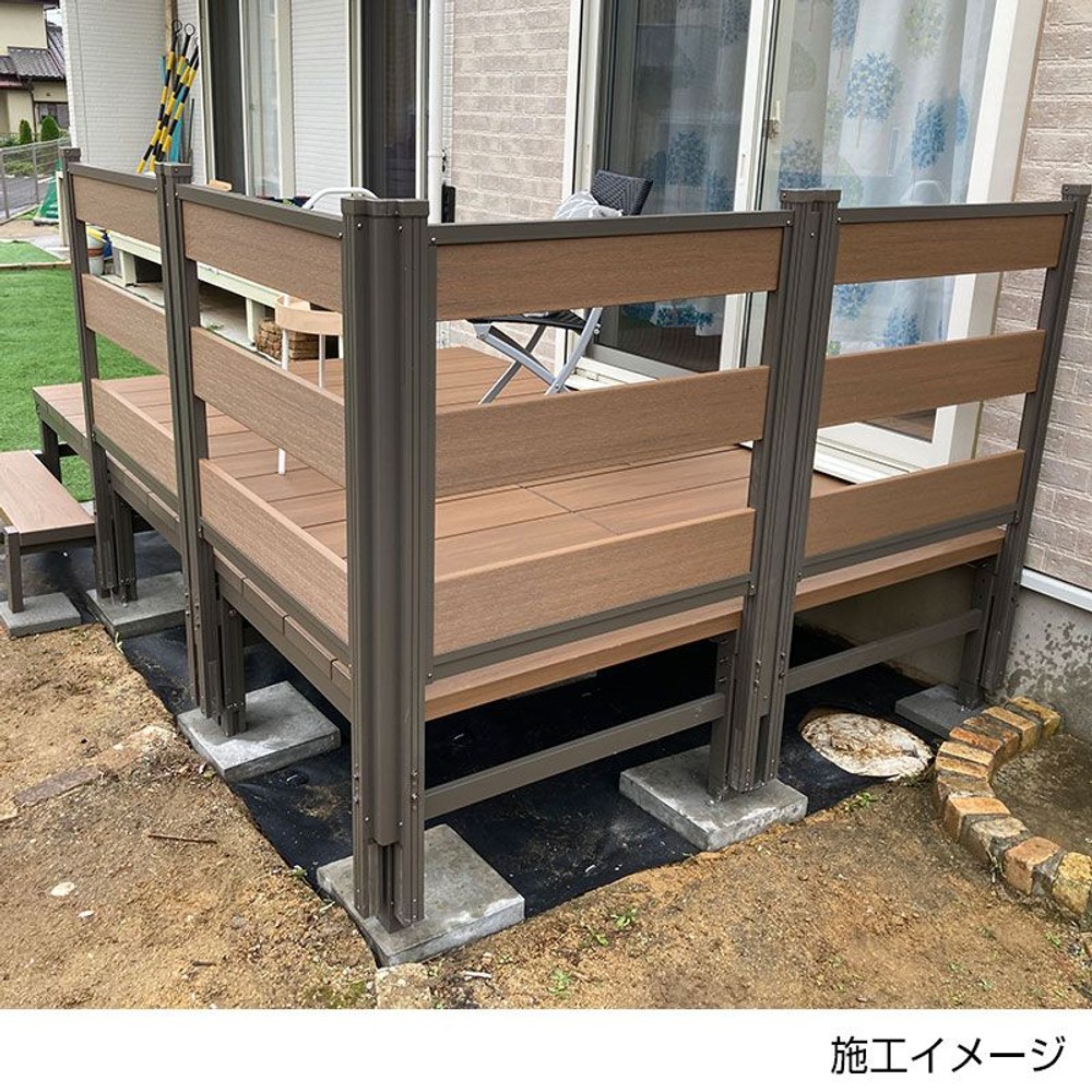 人工木ユニットデッキ9090　約894ｘ894ｘ450ｍｍ, ブラウン, 約894ｘ894ｘ450ｍｍ