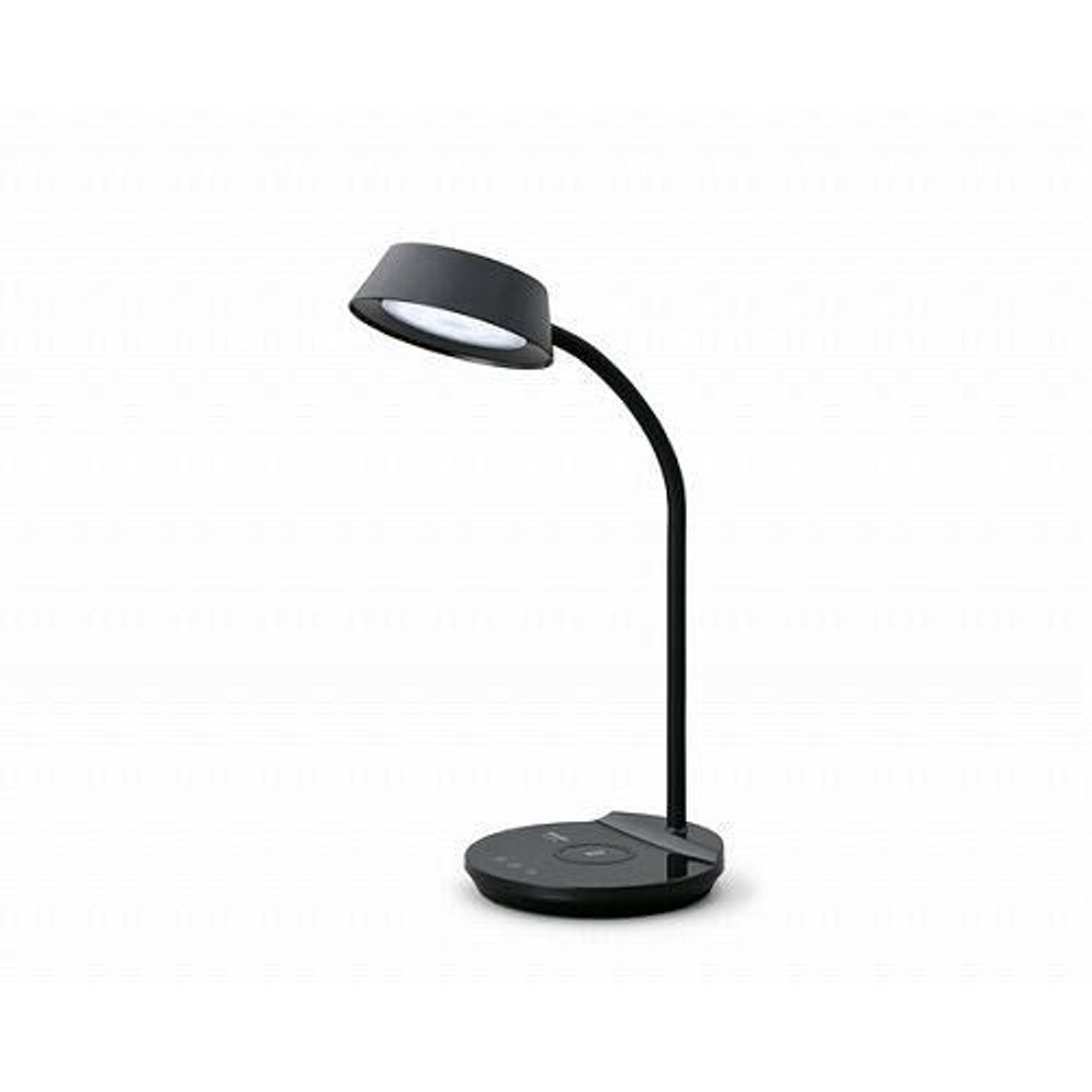 LEDデスクライト Qi充電 平置きタイプ 調光・調色 ブラック LDL-QFDL-B, ブラック, 幅160&times;奥行230&times;高さ340mm