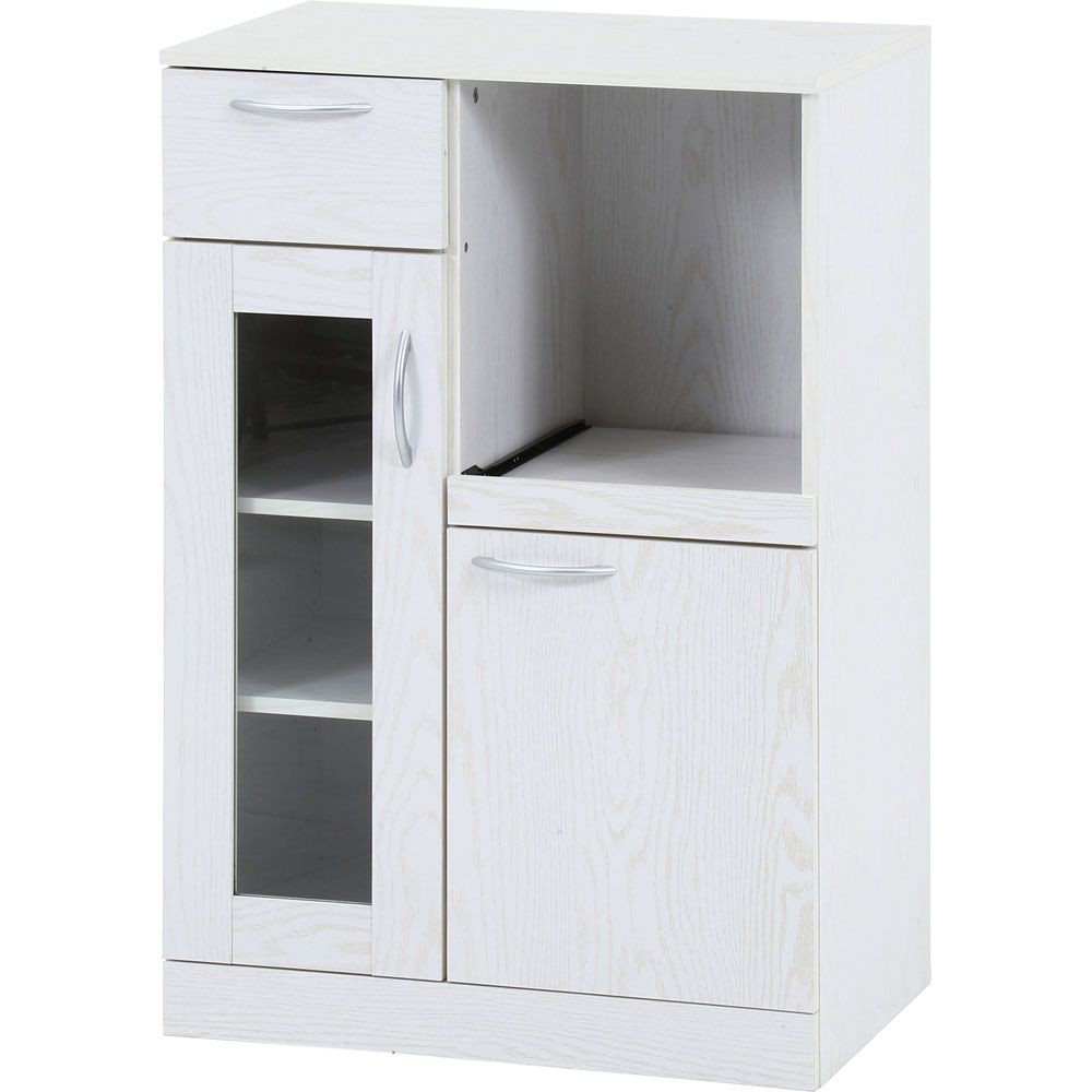 不二貿易 キッチンボード　オークＷＨ【メーカー直送・代引不可】, ホワイト, 幅600mm&times;奥行398mm&times;高さ950mm