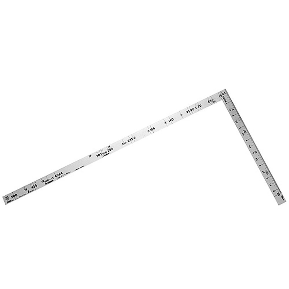 曲尺ツーバイフォー シルバー 2&times;4/50cm 併用目盛 19mm巾, シルバー, 50cm