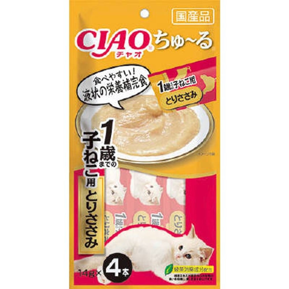 ちゅ〜る　1歳までの子猫用　とりささみ　4本入り, 子猫用 とりささみ, 14g&times;4本