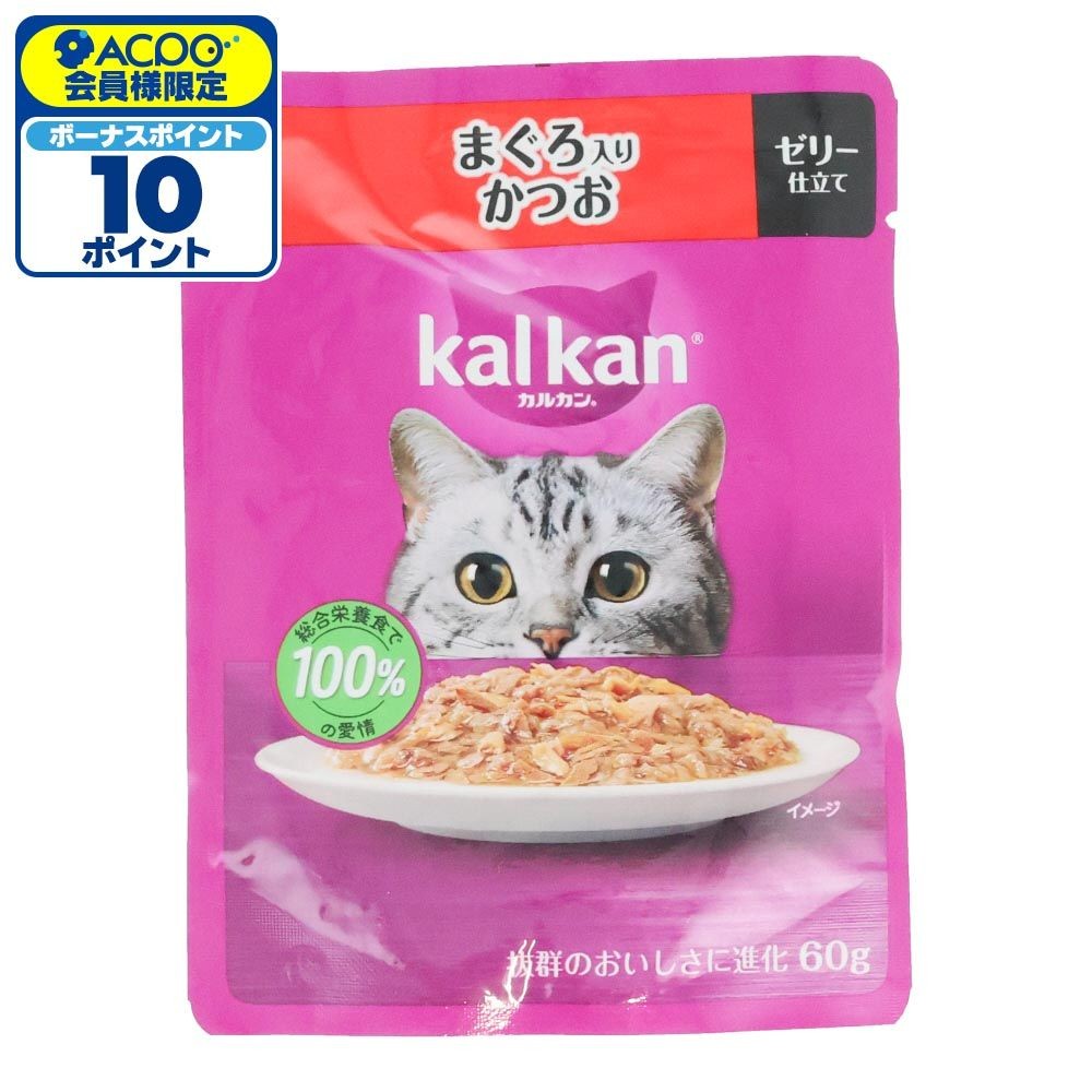 カルカンパウチ　まぐろ入りかつお, まぐろ入りかつお, 60g