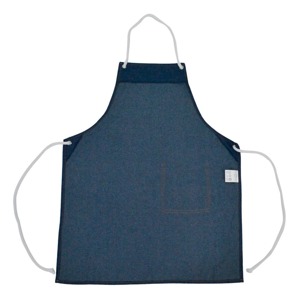 肩ずり落ちしにくいデニムエプロン ロープ, デニム, フリーサイズ