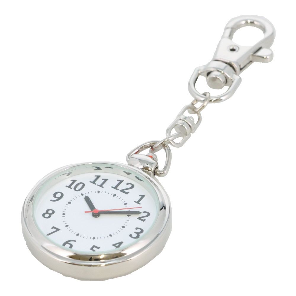 キーホルダーウォッチ　ホワイト, シルバー, 36mm