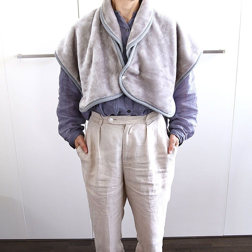 アクリルレーヨン混　肩当て　身幅６５&times;身丈５０ｃｍ　グレー, グレー, 身丈50cm