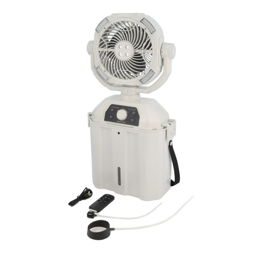 グリーンライフ ポータブル電動ミストファン G-Mist DMF-GMP3, グレー, 幅276mm&times;奥行150mm&times;高さ555mm