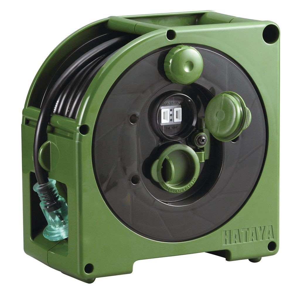 ハタヤ(HATAYA) カーサリール 野外・屋内兼用 15A 10m 2P×2個 CR-10-OG, OG, 10m
