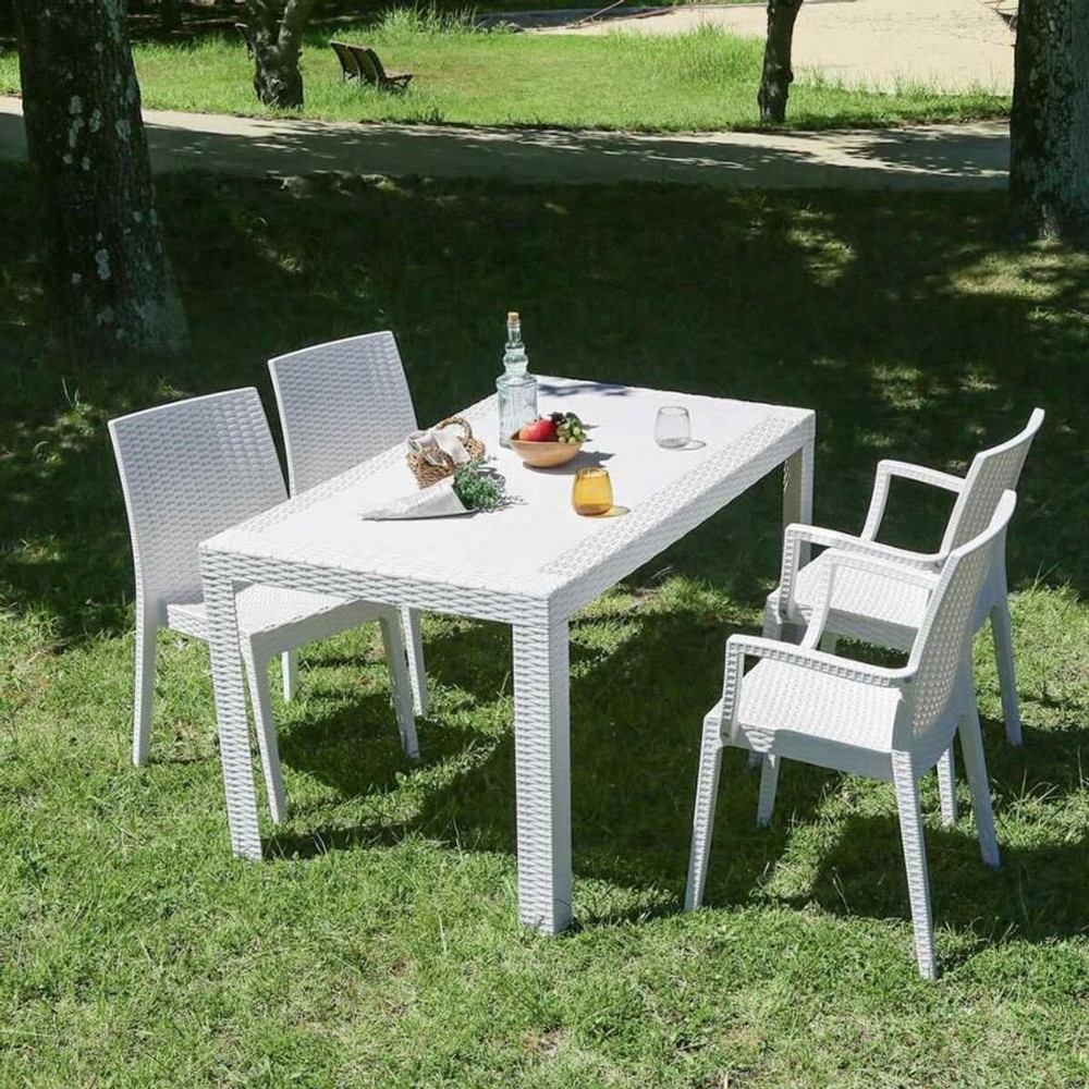 不二貿易  ステラ　テーブル　80×140 【メーカー直送・代引不可】, ホワイト, 80×140cm