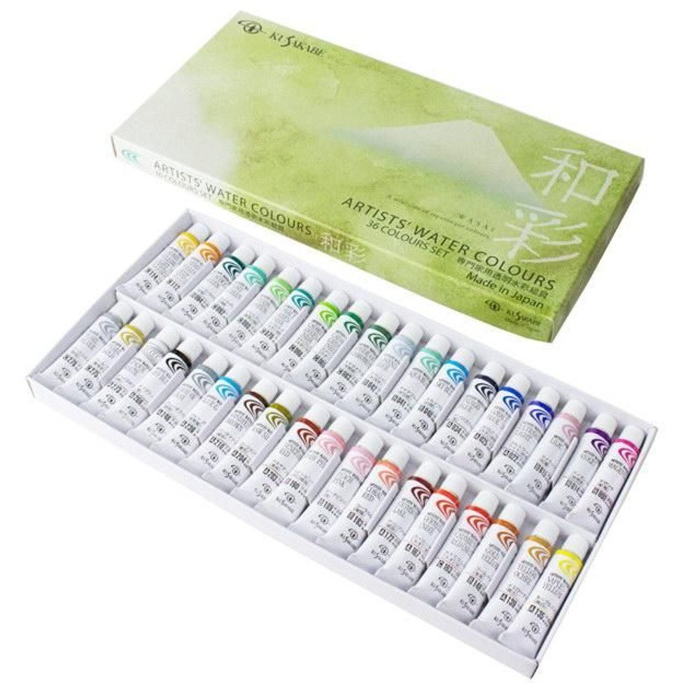 クサカベ 透明水彩絵具 セット 和彩NW-36, NW-36和彩, 2号（5ml）36色セット