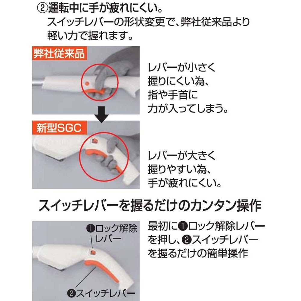 【現行品】工進　充電式グラストリマ―ＳＧＣー180, 充電式, φ160mm