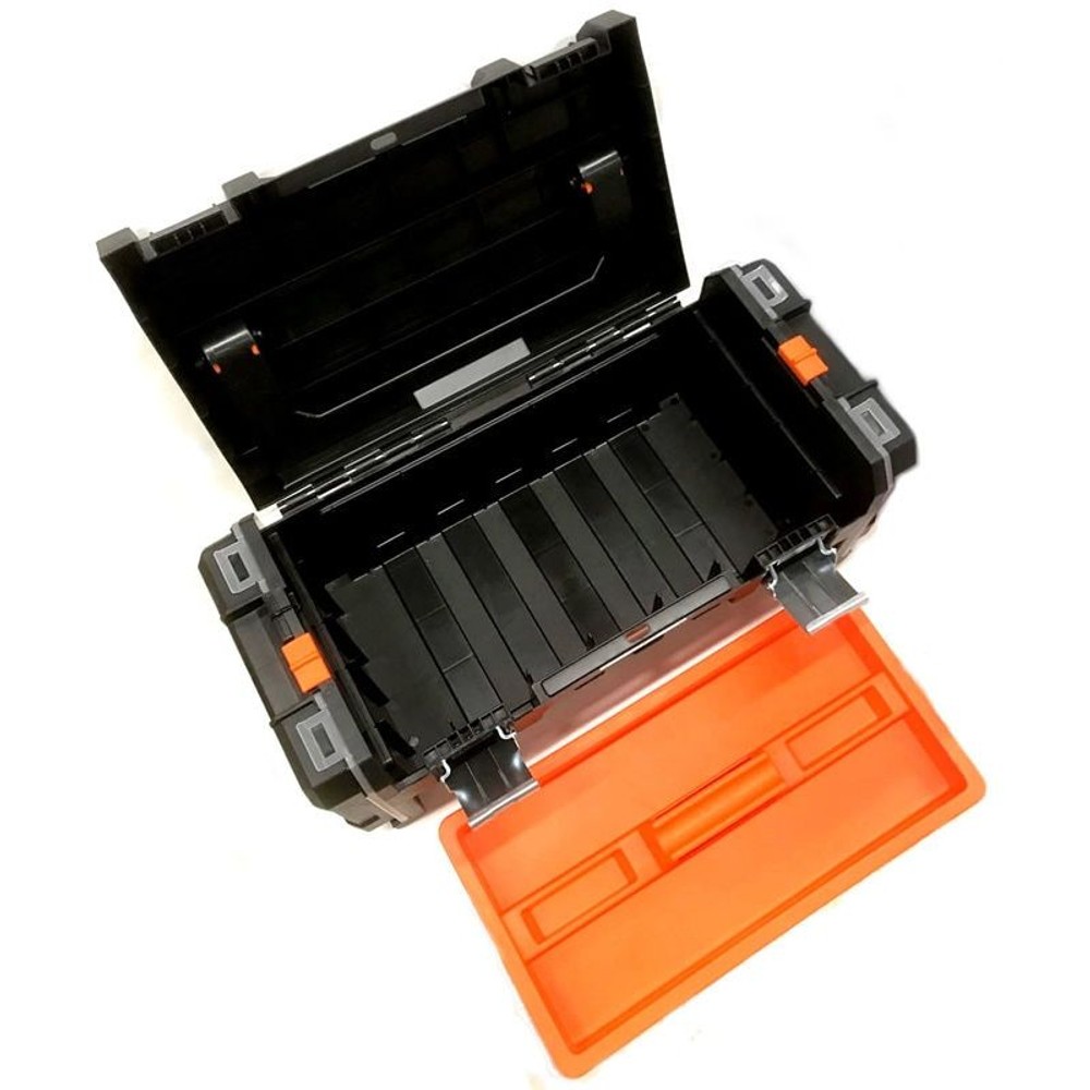 ツール＆ダブルパーツ収納ボックス　　320348　　黒, ブラック／オレンジ, 320348