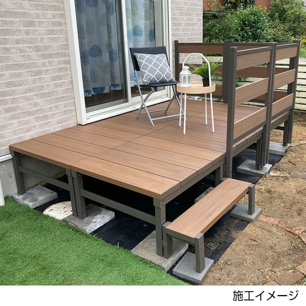 人工木ユニットデッキ9090　約894ｘ894ｘ450ｍｍ, ブラウン, 約894ｘ894ｘ450ｍｍ