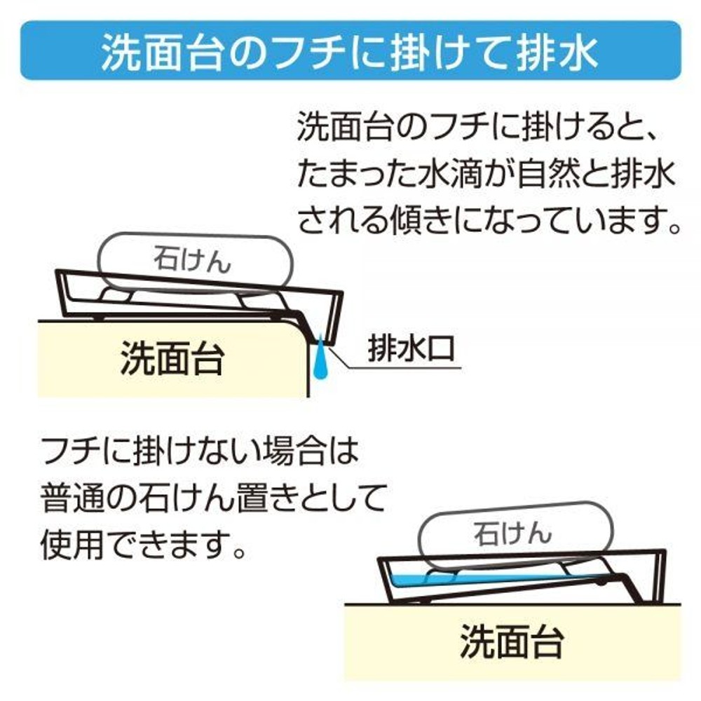 ダイヤ 水切り石けん置き ホワイト, ホワイト, 横約90×縦130×厚23mm