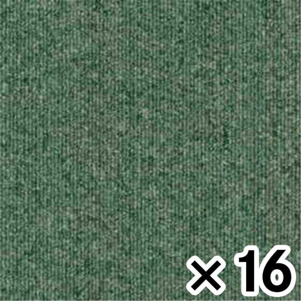 タイルカーペットＴＧ1707ーＨＣ14　ＧＮ(グリーン) ×16枚セット, グリーン, 約50×50cm