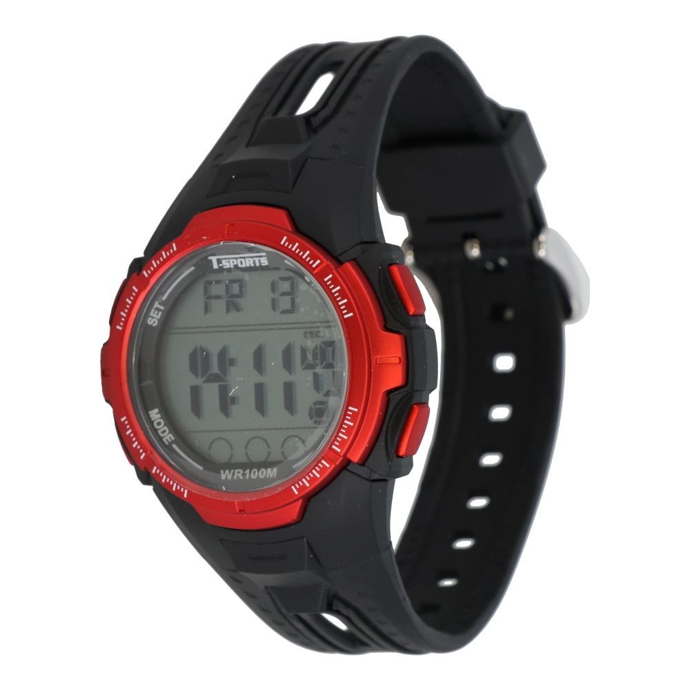 クレファー　デジタルウォッチ　ＴーＳＰＯＲＴＳ, レッド, メンズ