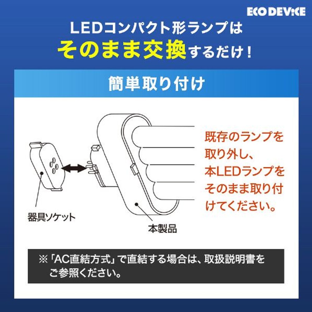 エコデバイス LEDコンパクト形 FML27W相当 電球色 EFML27LED-W, 電球色, 27W相当