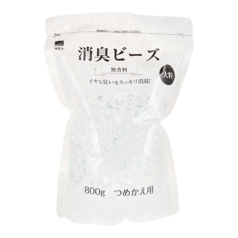 消臭ビーズ　大粒　詰替用　８００ｇ　無香料, 透明, 800g