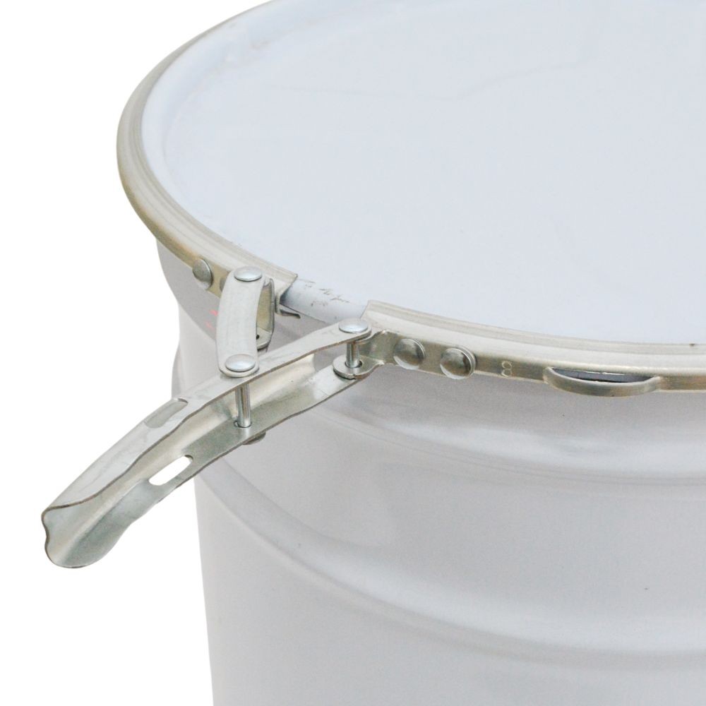 スチールペール缶２０Ｌ　フタ付, 白, 20L