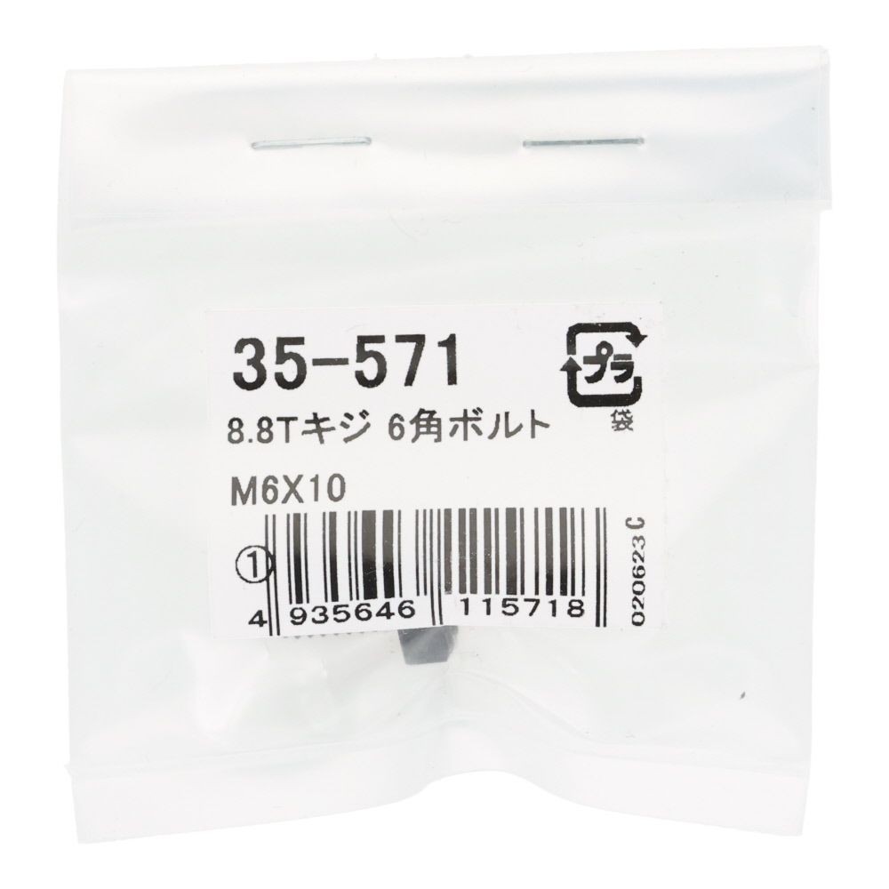 ８．８Ｔ生地　六角ボルト　Ｍ６&times;１０, ボルト, M6&times;10