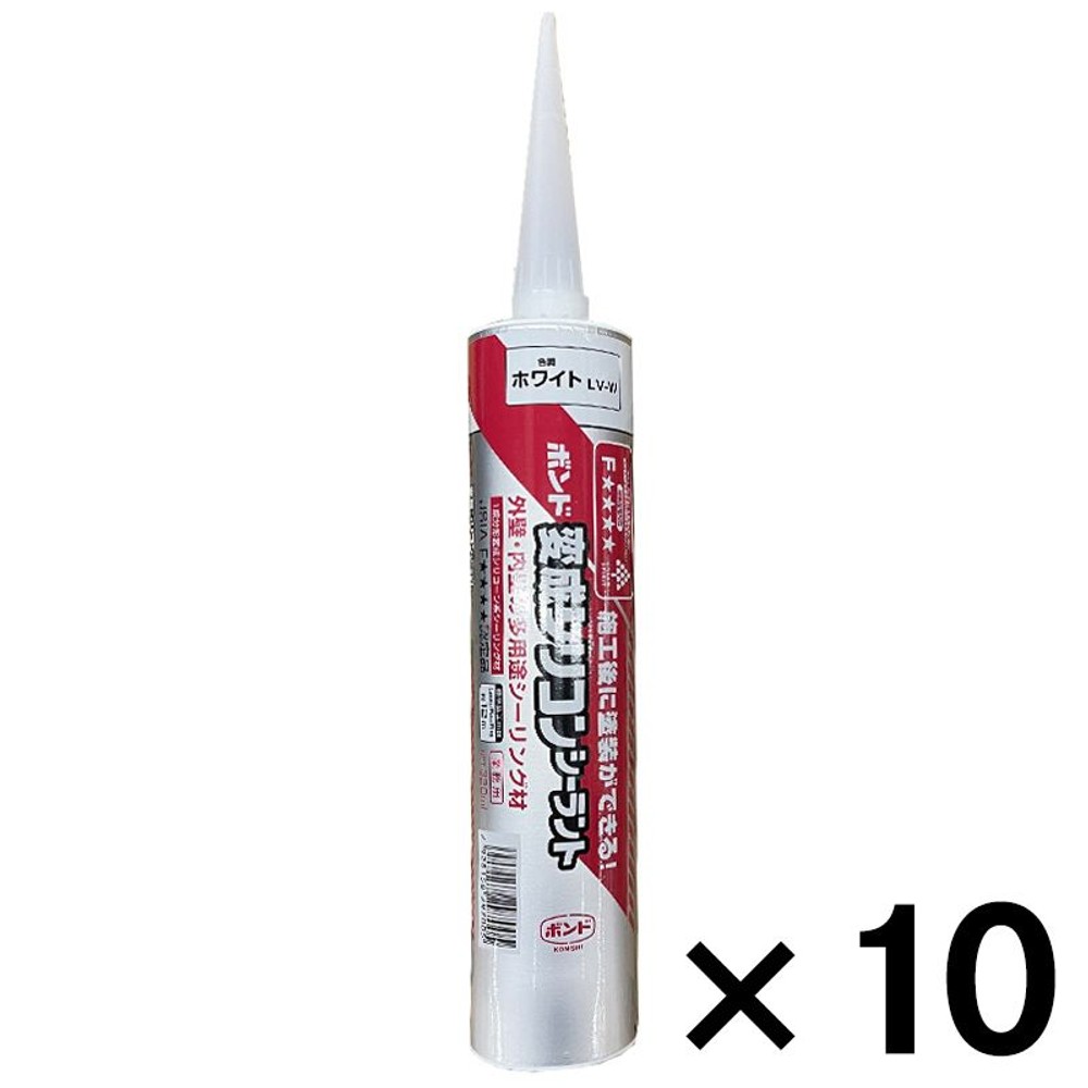 ボンド  変成シリコンシーラント 320ml &times;10本セット, ホワイト, 320ml&times;10本