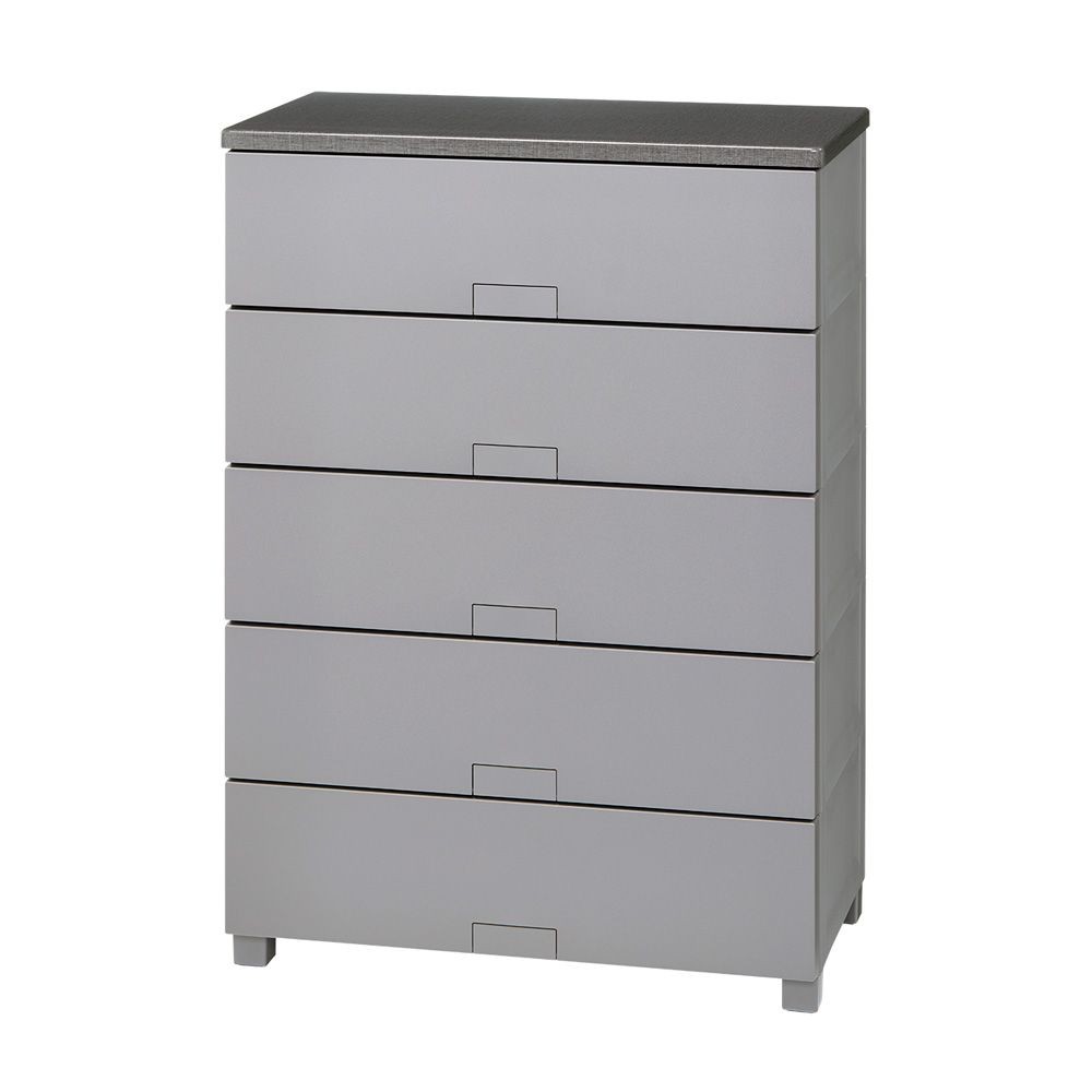 フィッツチェスト　フルフラット７５０５　グレー, グレー, 5段　幅75cm