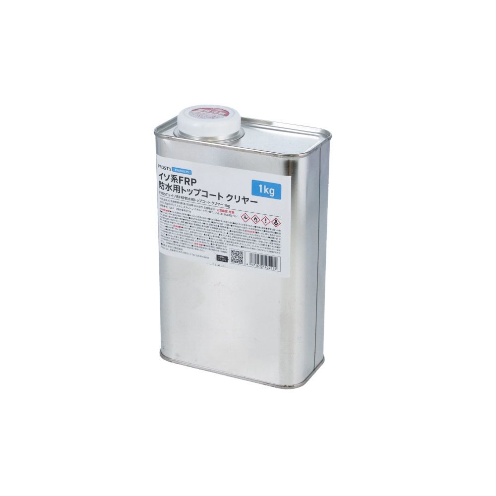 イソ系FRP防水用トップコート　クリヤー　1KG, クリヤー, 1kg