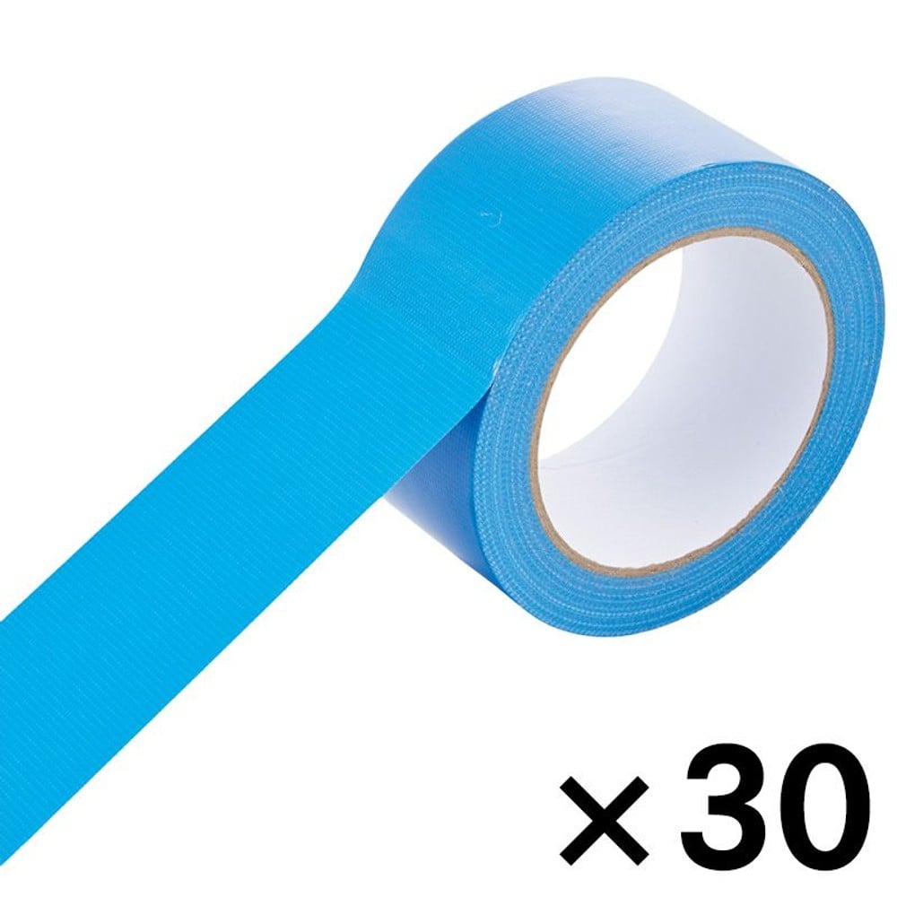 WIZ'A ウィザ 梱包用カラー布テープ青　（約）幅５０ｍｍ&times;長さ２５ｍ&times;３０個セット, 青, 幅５０ｍｍ&times;長さ２５ｍ