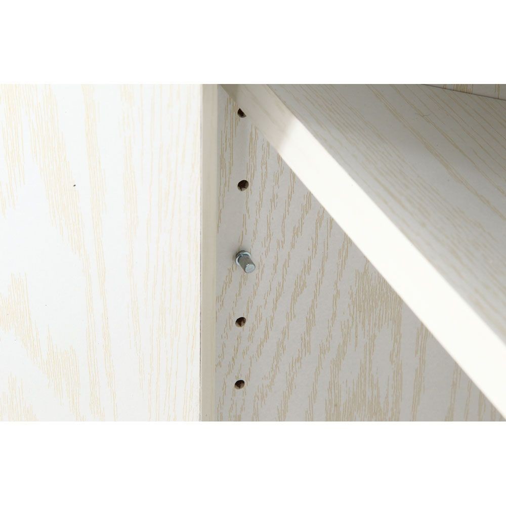 不二貿易 連結できる収納ボックス　扉付　オーク　ＷＨ【メーカー直送・代引不可】, ホワイト, 幅600mm×奥行290mm×高さ646mm