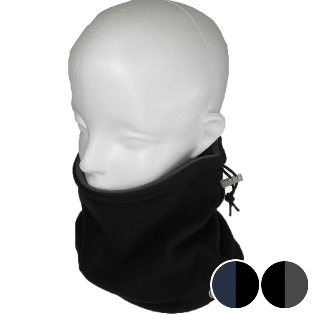 撥水ネックウォーマー, ブラックｘグレー, -