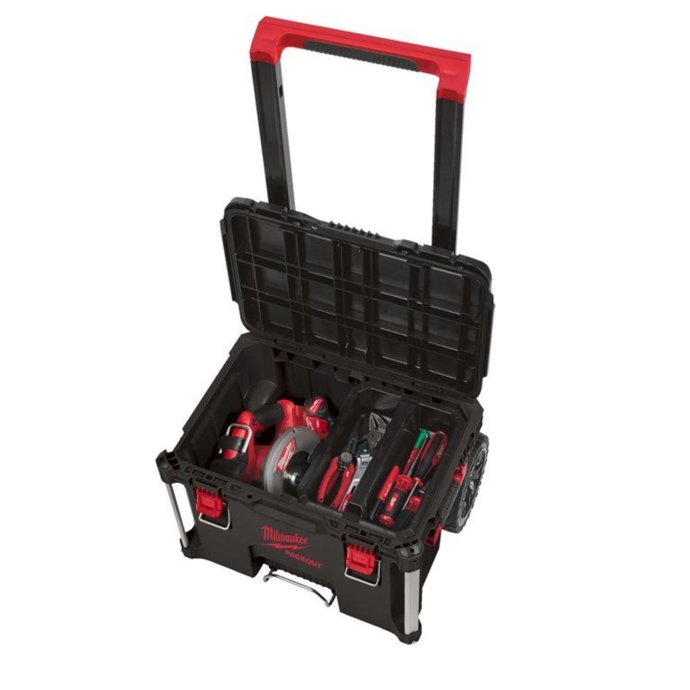 【数量限定】 milwaukee PACKOUT キャリー式ツールボックス ブラック, 黒, 幅56.1&times;奥行47.2&times;高さ49.5cm