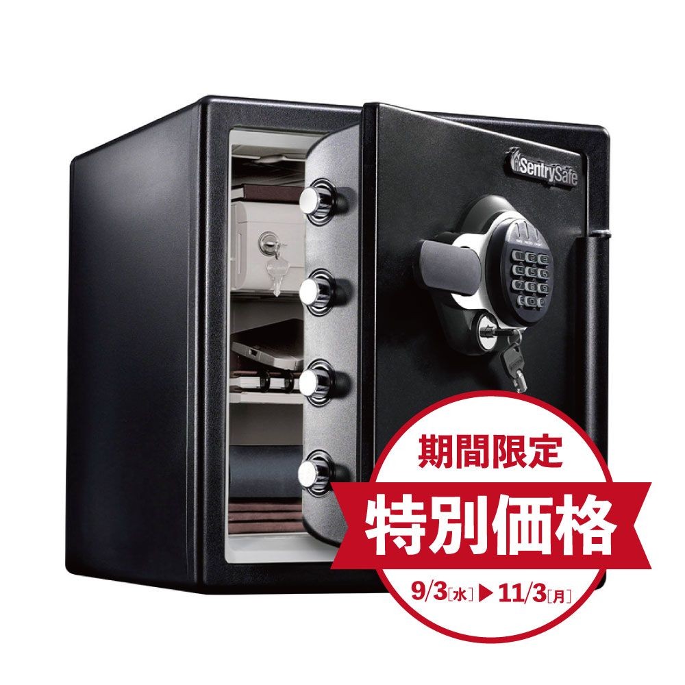 【期間限定特別価格】【開梱・設置費込】セントリー耐火・耐水金庫  JFW123GEL  テンキー式 1時間耐火 33.6L【メーカー直送・代引不可】, ブラック, 33.6L