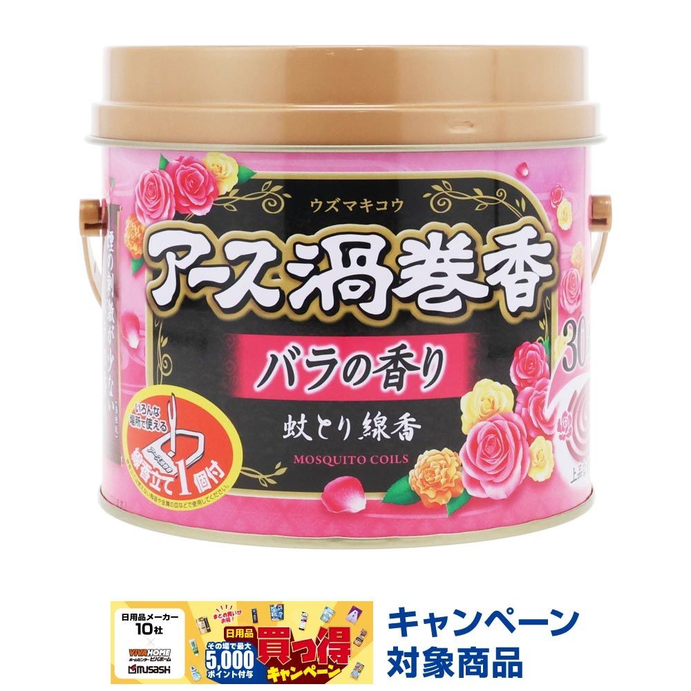 アース　アース渦巻香　バラの香り　３０巻　缶入, 缶入, 30巻
