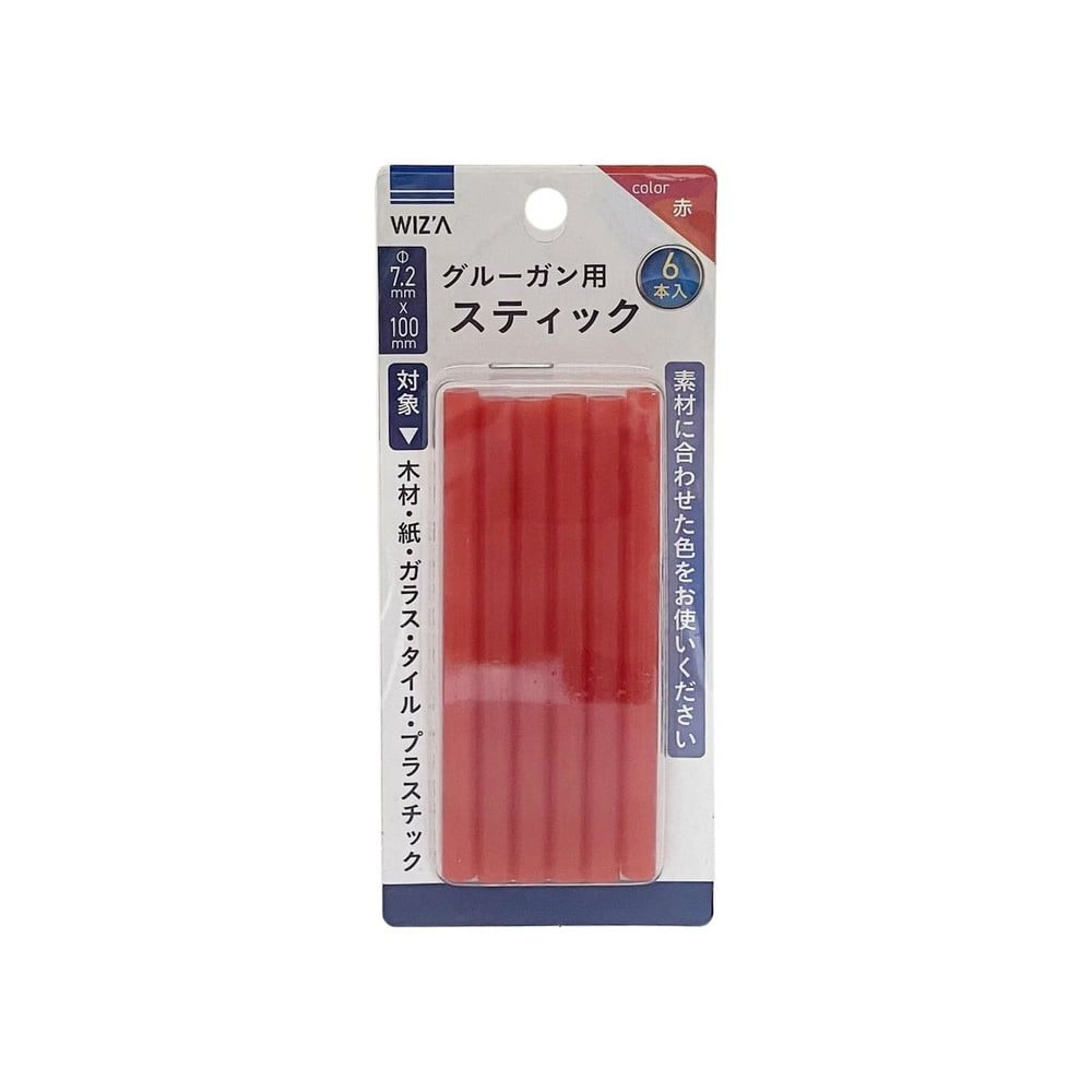 WIZ'A ウィザ グルーガン用スティック 6本入り 赤, 赤, 6本入り