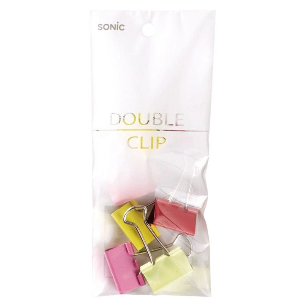 ソニック　カラーダブルクリップ, 赤, 中