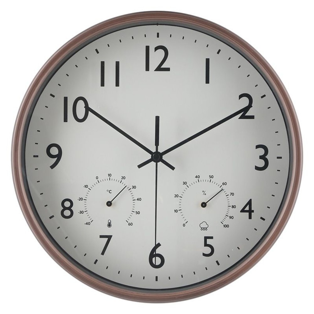 掛時計　温湿度計付　ミエル　25cm, ナチュラル, 25cm