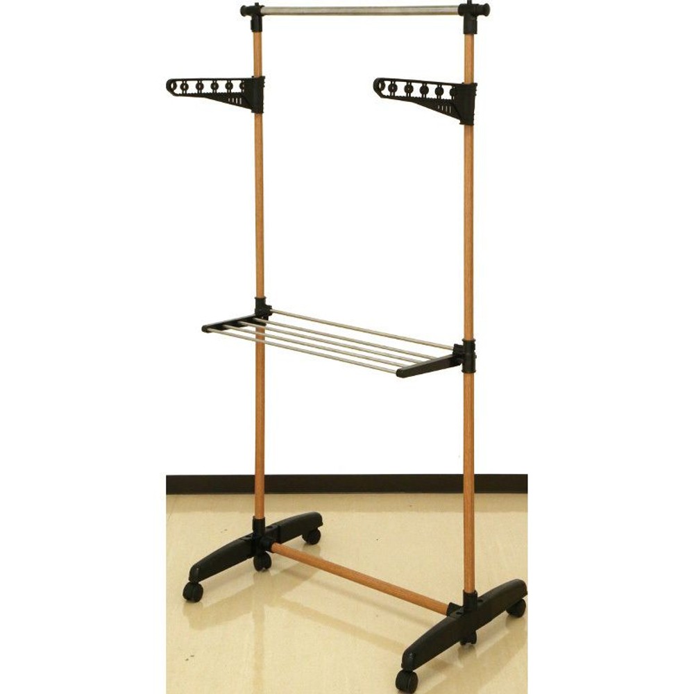簡単組立木目調Ｈ型室内物干し, ナチュラル, 2.4kg